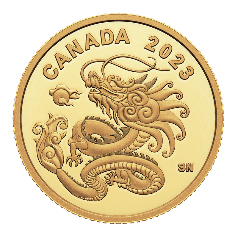 Image for 2023 $8 Pure Gold - 1/20 oz Heavenly Dragon from TD Precious Metals